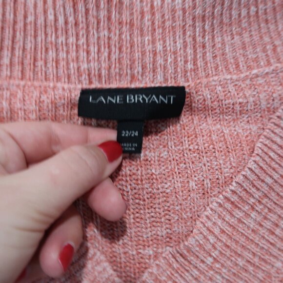 Lane Bryant Sweater Womens 22/24 Pink Knit V Neck Long Sleeve Cardigan Pullover - Picture 5 of 12